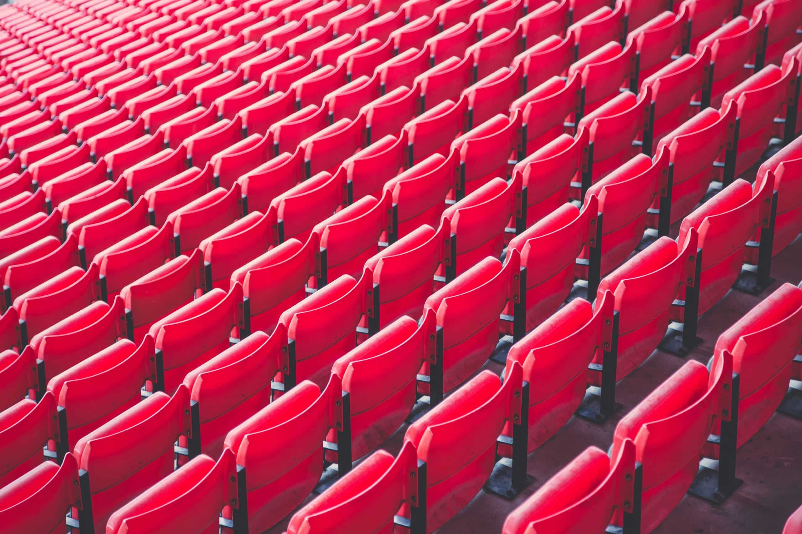 event stadium seats. red.